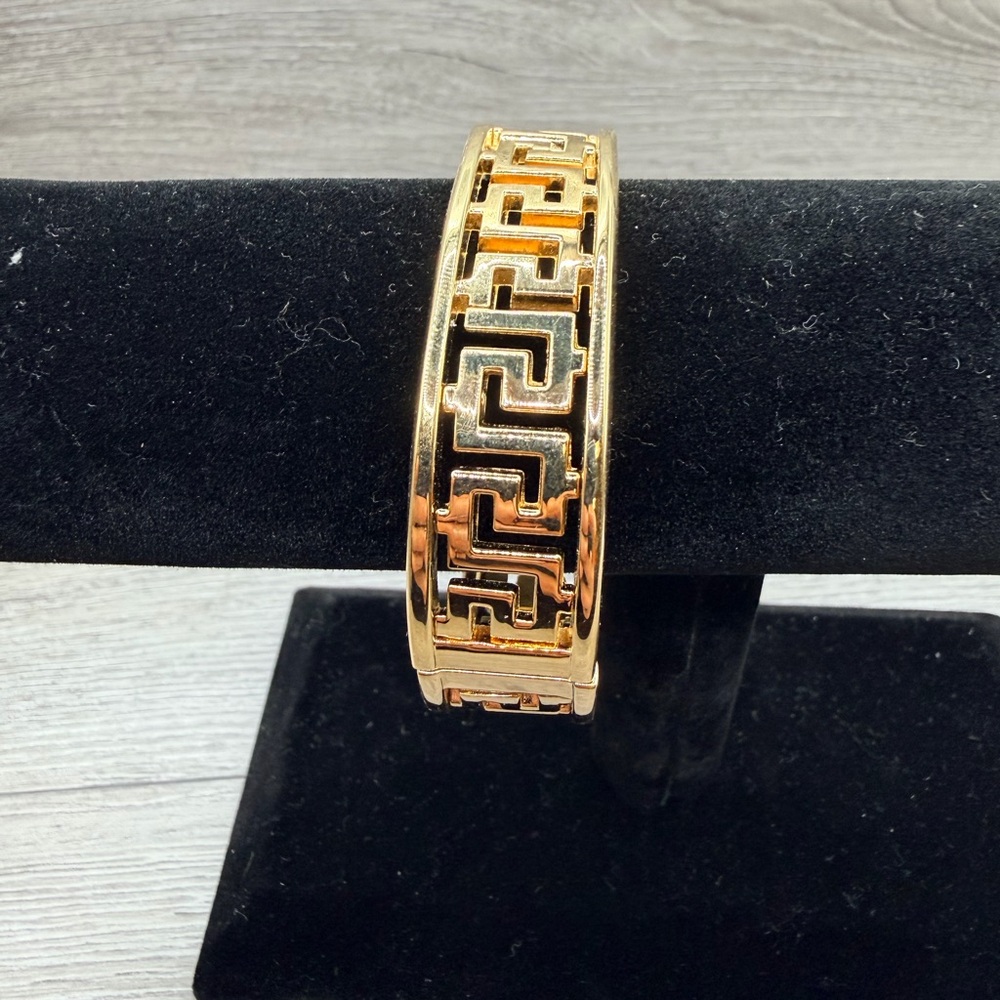 Gold Tone and Black‎ Geometric Bracelet